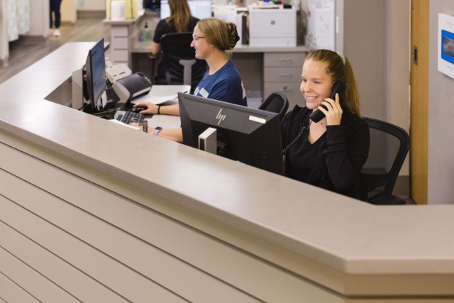 Two women working on the system at GI Specialists of Georgia